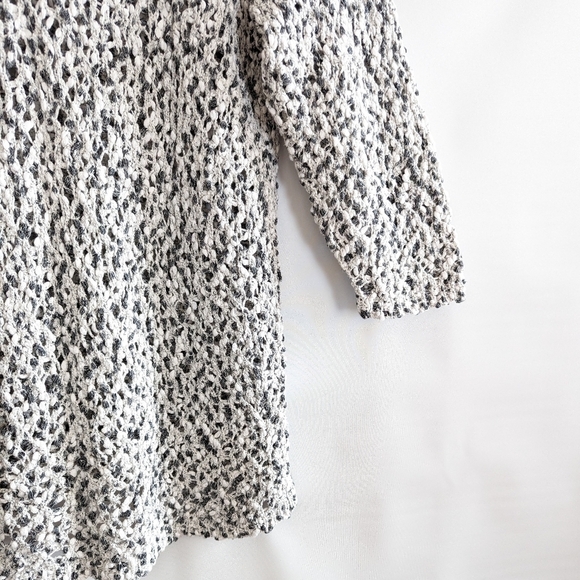 J. Jill Loose Knit Sweater Large White Gray 100% Cotton Beachy Neutral - Picture 10 of 15